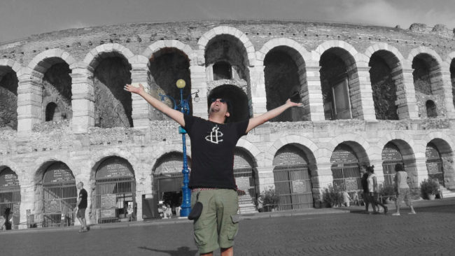 Tim Arnold at L’Arena, Verona, Italy Tim Arnold at L'Arena, Verona, Italy